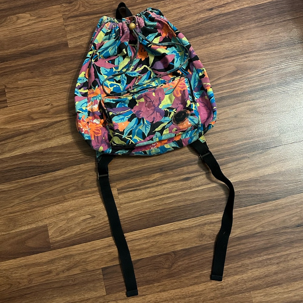VTG Roxy Colorful Floral BackPack - Picture 3 of 13